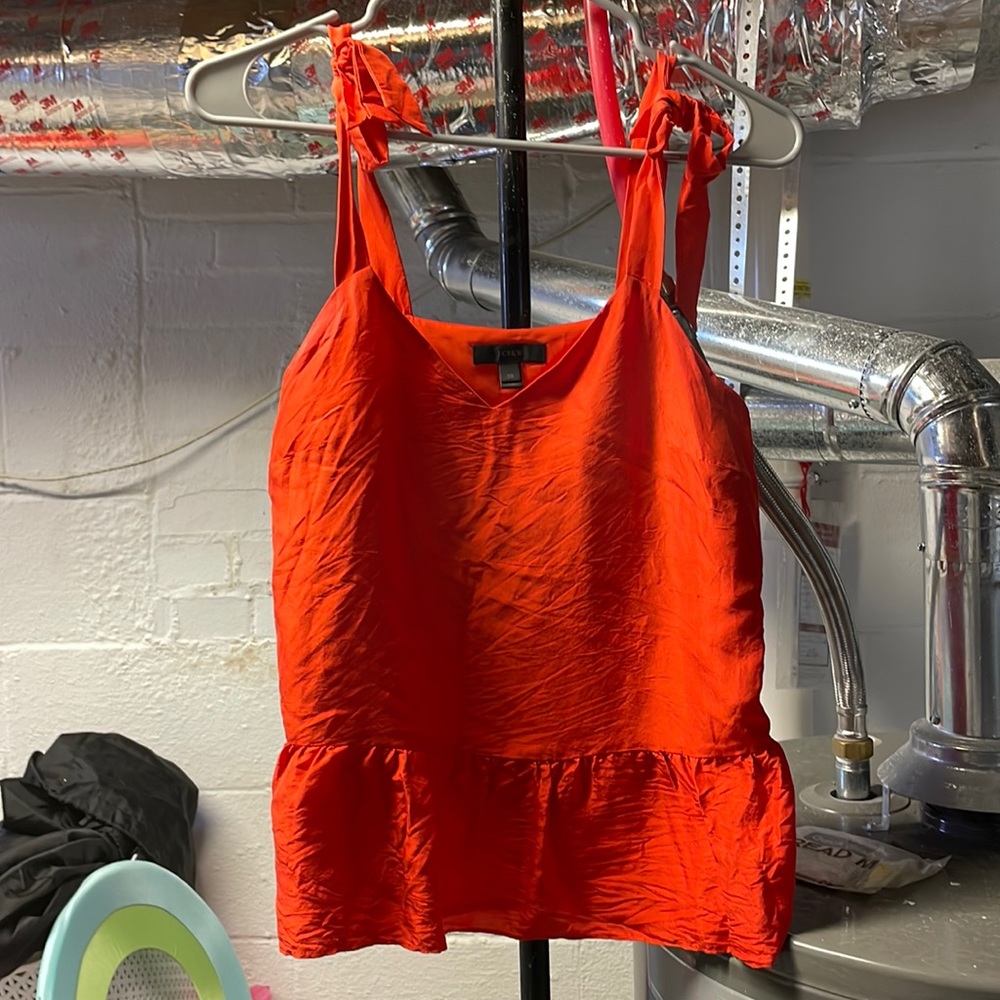 J crew silk orange tie tank